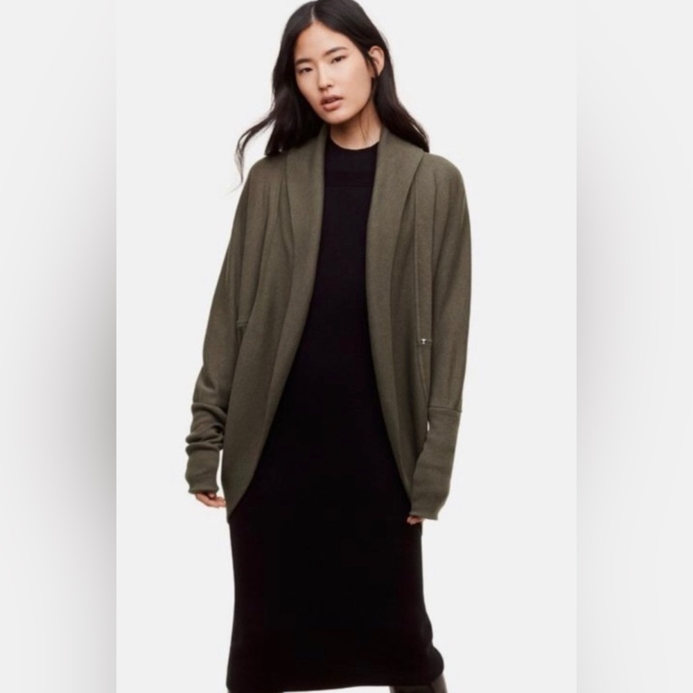 Aritzia Wilfred Diderot Cardigan in olive green